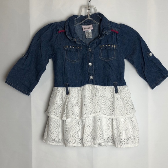 Little Lass Other - Little  Lass Girls Chambray ruffle dress Sz 6